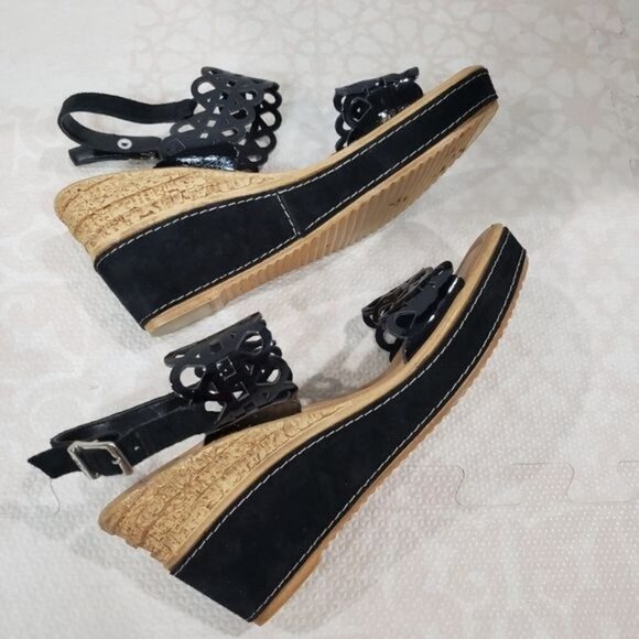 Azura Perforated Open Toe Strappy Wedge Sandals Size 39 - Picture 7 of 13